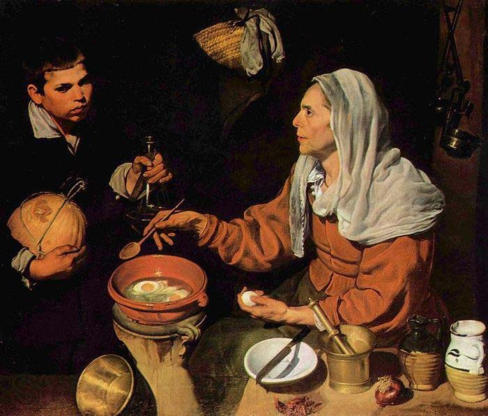 Diego Velazquez Old Woman Frying Eggs Norge oil painting art